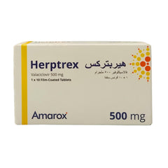 Herptrex Valaciclovir 500 mg 10 Tablets
