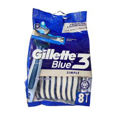 Gillette Blue Simple 3 Razors-8-Pack For Comfortable and Precise MenS Shaving