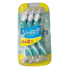 Gillette Venus 3 Sensitive Razors – For Sensitive Skin Care (6 Pieces)