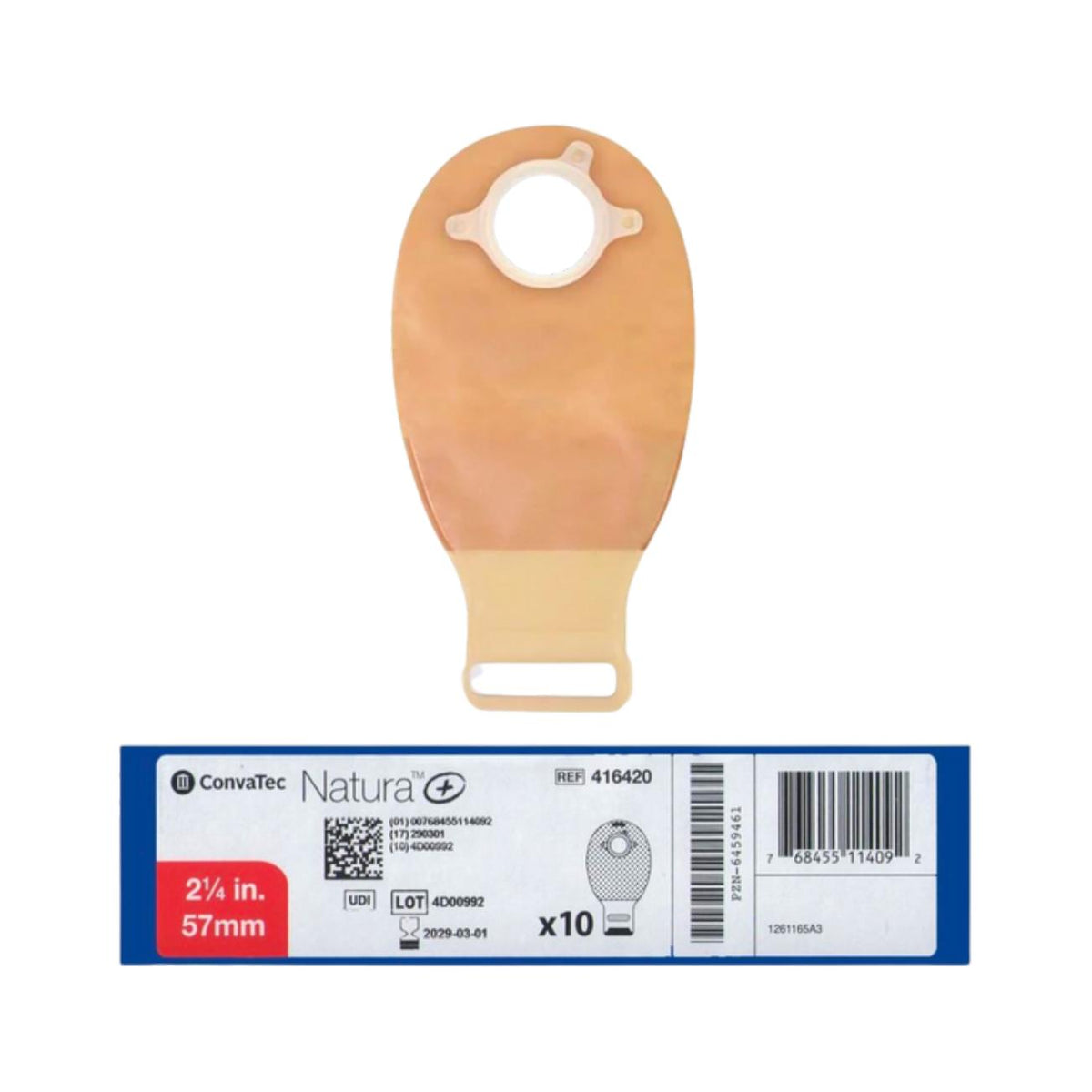 ConvaTec Natura Plus Drainable Stoma Pouch 57 mm Tan 10 pcs