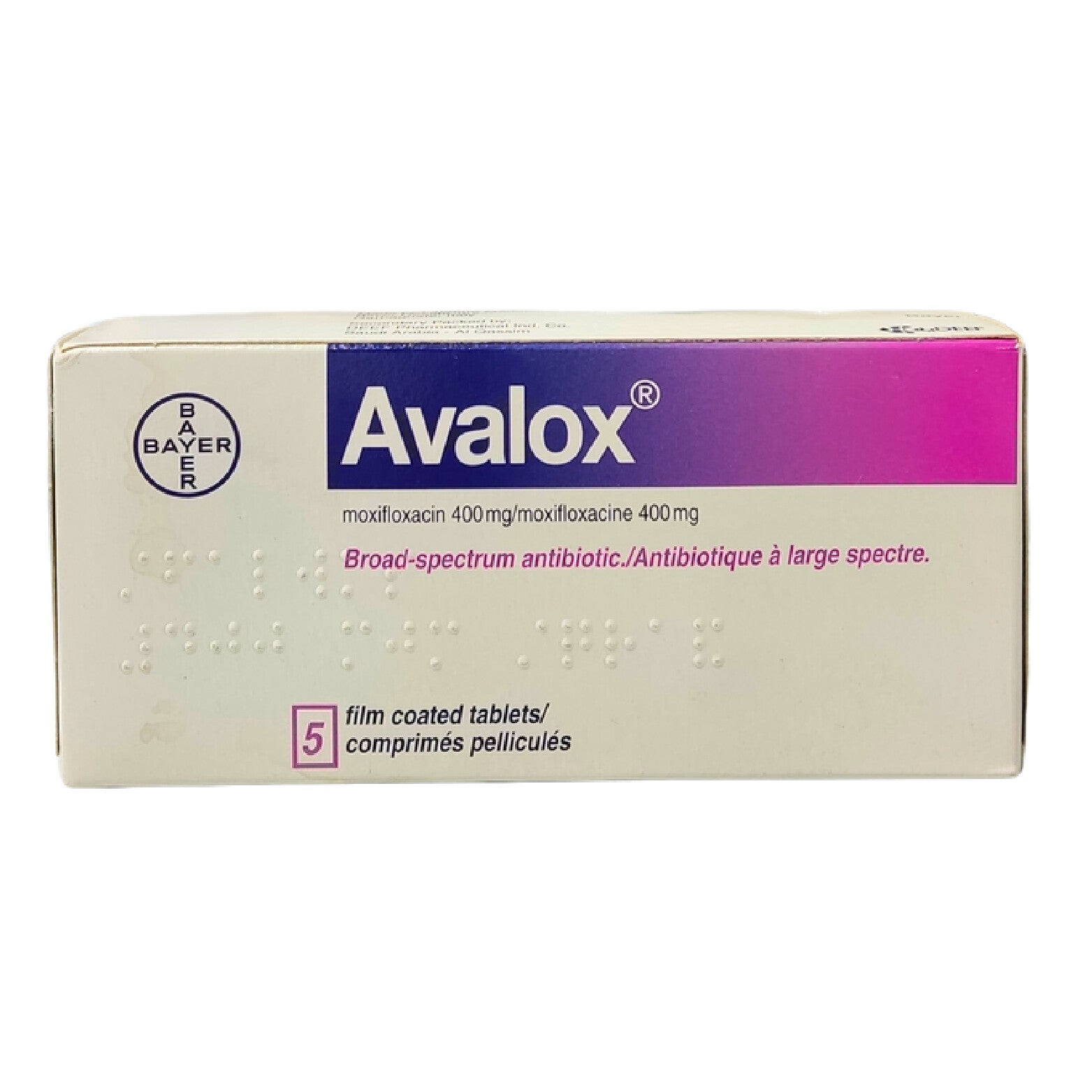 Avalox Broad Spectrum Antibiotic 400mg 5 Tablets